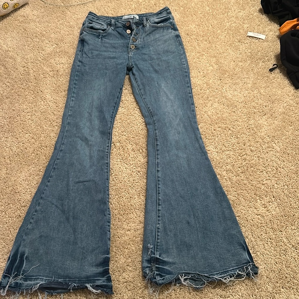 Bell bottom blue jeans size 6 high rise.